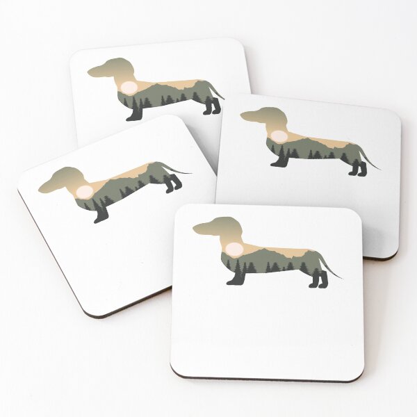 Item preview, dachshund dog forest mountain sunset gift designed and sold by alaechamlal.