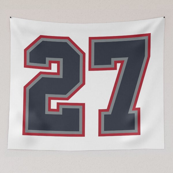 Item preview, 27 Navy Grey Red Sports Number Twenty-Seven designed and sold by HelloFromAja.