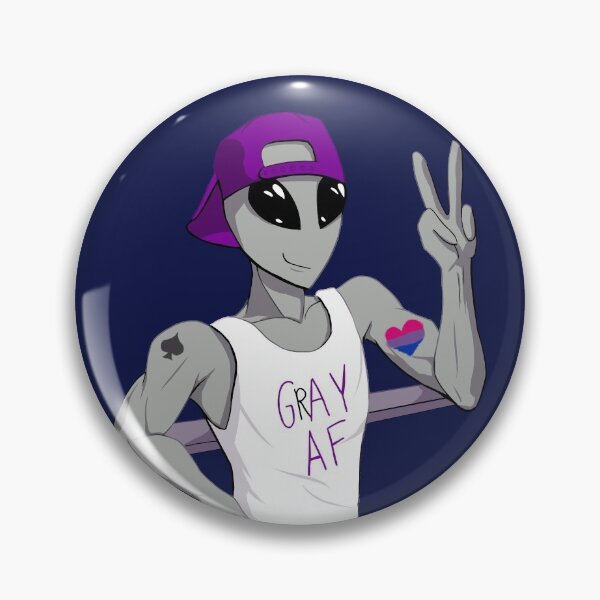 Item preview, Biromantic Grey Ace Alien designed and sold by silentrebel.