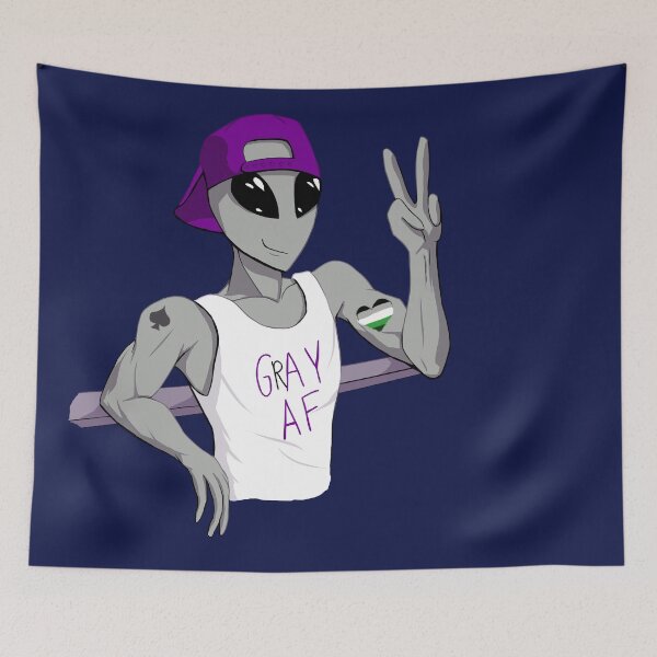 Item preview, Aromantic Grey Ace Alien designed and sold by silentrebel.