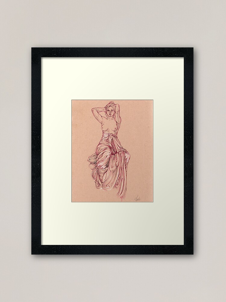 Aperçu 1 sur 7. Impression encadrée avec l'œuvre Étude Alphonse Mucha créée et vendue par hausofdio.