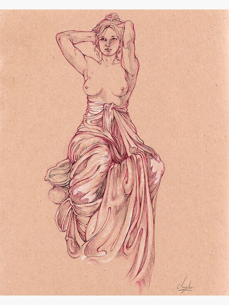Aperçu 3 sur 3. Impression artistique avec l'œuvre Étude Alphonse Mucha créée et vendue par hausofdio.
