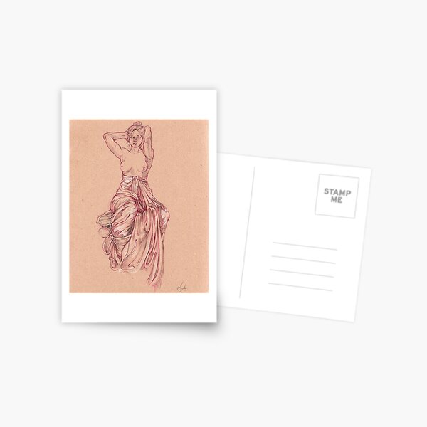 Alphonse Mucha Study Postcard