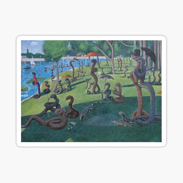 Sunday Afternoon on the Island of La Serpent, after Seurat Sticker