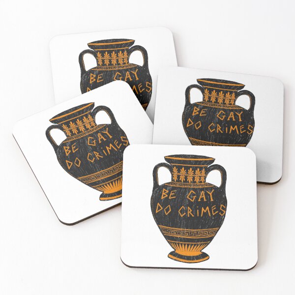 Item preview, Ancient Greek Vase ‘Be Gay, Do Crimes’ LGBT+ Archaeology Meme designed and sold by CuteClassics.