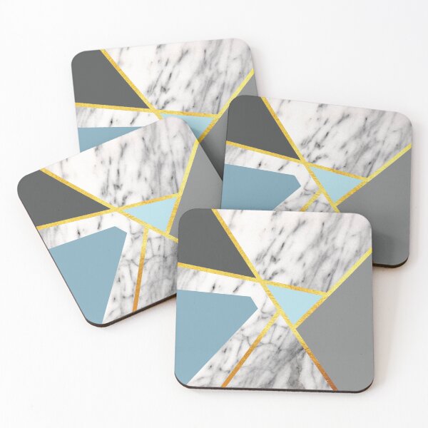Item preview, Geometric marble print, color blocking blue designed and sold by ColorsHappiness.