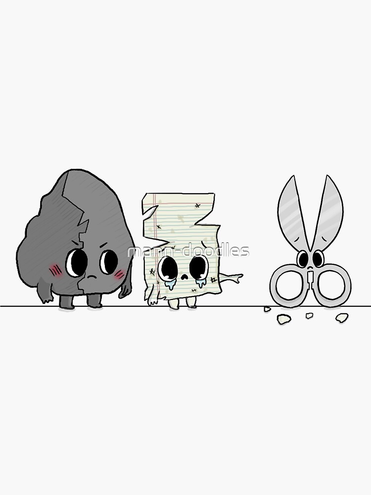 Rock Paper Scissors Cute Scissors Sticker