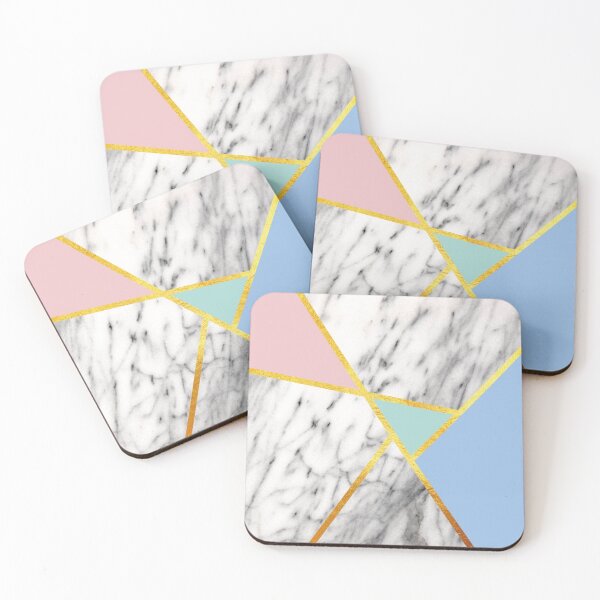 Item preview, Geometric marble print, color blocking pastels designed and sold by ColorsHappiness.
