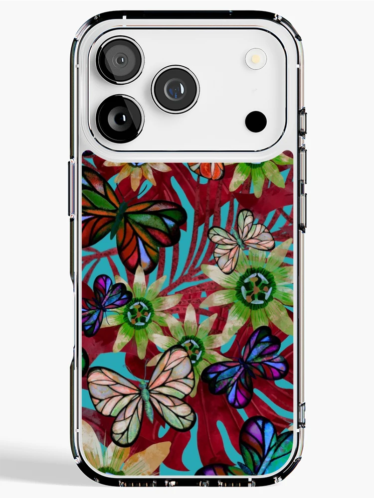 Aperçu 1 sur 5. Coque iPhone avec l'œuvre Jungle Fever Rouge créée et vendue par pixiepatterns.