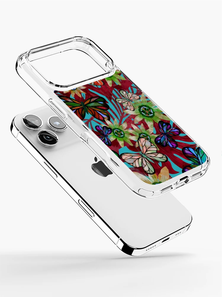 Aperçu 2 sur 5. Coque iPhone avec l'œuvre Jungle Fever Rouge créée et vendue par pixiepatterns.