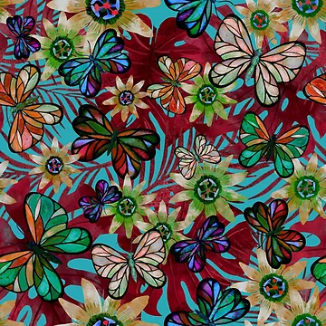 Artwork thumbnail, Jungle Fever Red by pixiepatterns