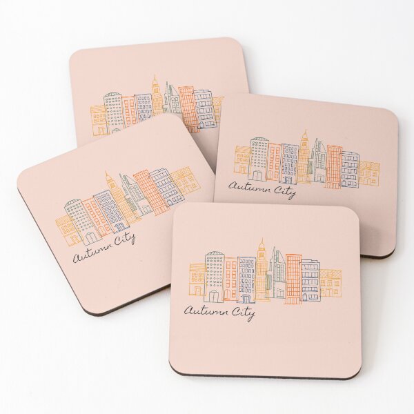 Item preview, Fall Autumn City Building Modern Minimalist Aesthetic Graphic designed and sold by cation-studio.