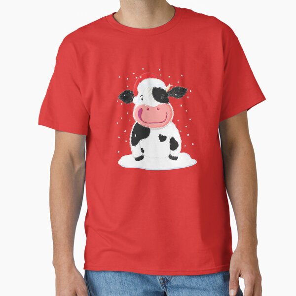 Item preview, Happy Holstein Cow In The Christmas Snow designed and sold by brodyquixote.