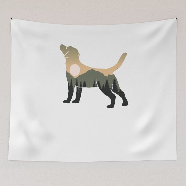 Item preview, labrador retriever dog forest mountain sunset gift designed and sold by alaechamlal.