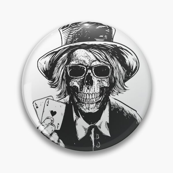 Item preview, Grinning Skull with a pair of Aces - Pocket Rockets designed and sold by smnessen.