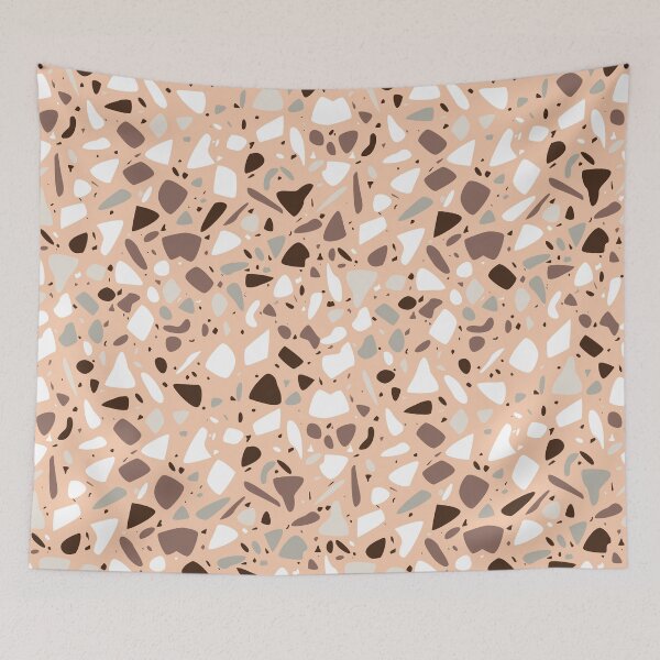 Item preview, Terazzo Brown Beige and White on Peach Orange Pattern designed and sold by Alicia Chee.