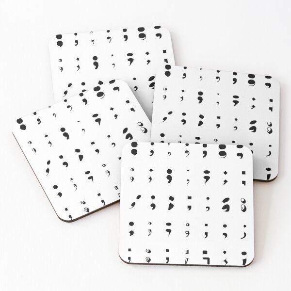 Item preview, Semicolon Black Pattern designed and sold by MysticPotato.