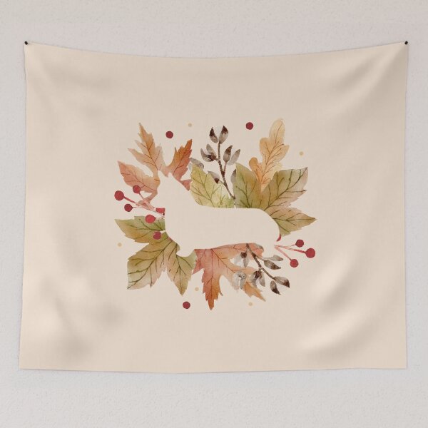 Item preview, Corgi Silhouette - Autumn Leaves designed and sold by MaplewoodMerch.