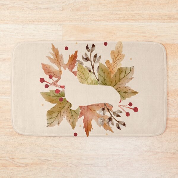 Item preview, Corgi Silhouette - Autumn Leaves designed and sold by MaplewoodMerch.