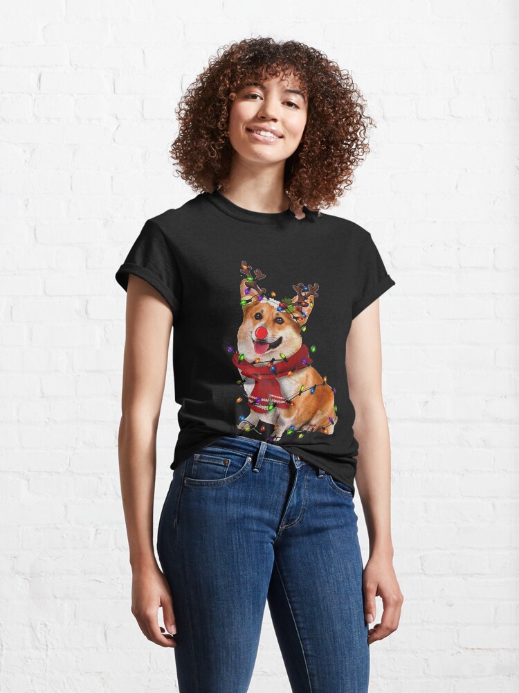 Alternate view of Christmas Reindeer Corgi Classic T-Shirt
