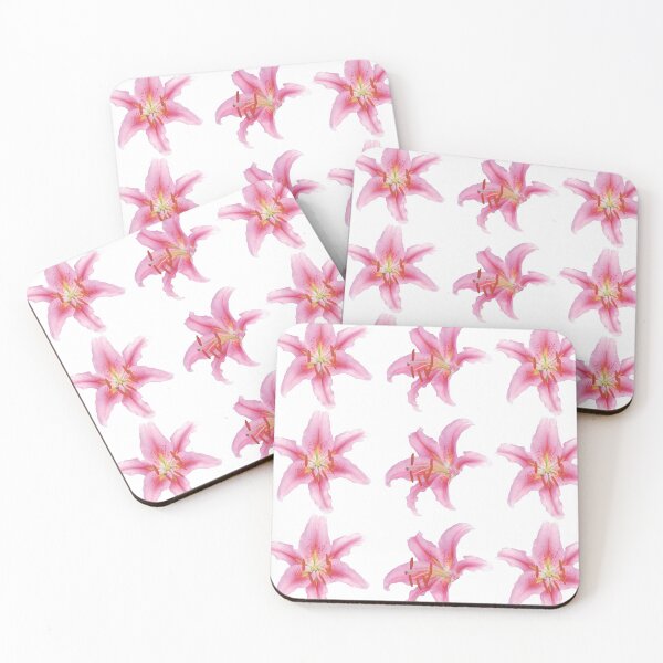 Item preview, Pretty Lilium flower lily pattern pink clear  designed and sold by NiceThing-com.
