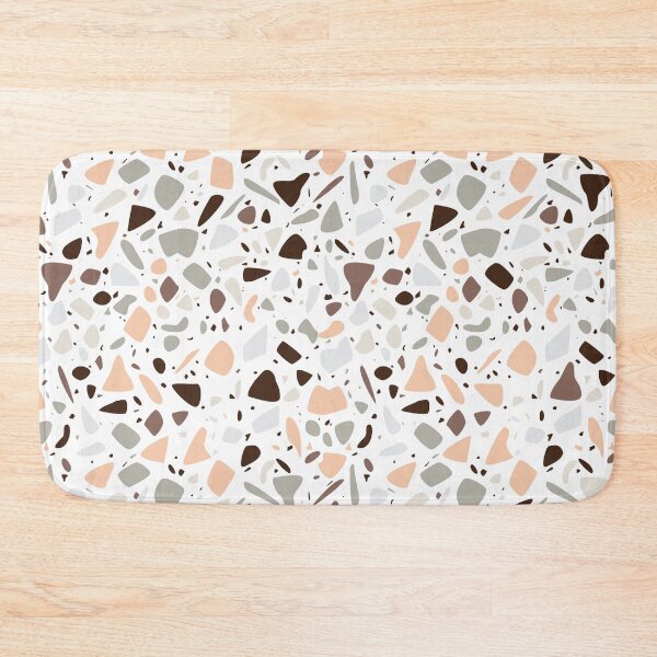 Item preview, Terazzo Dark Brown Peach and Gray on White Pattern designed and sold by Alicia Chee.