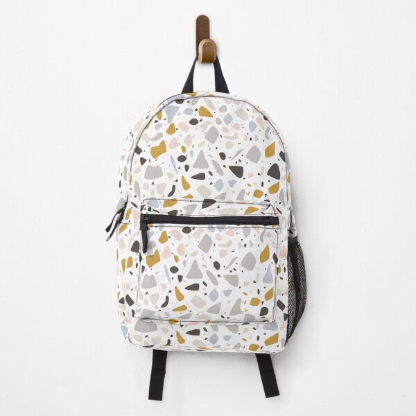 Item preview, Terazzo Dark Gray Mustard and Pale Pink on White Pattern designed and sold by Alicia Chee.