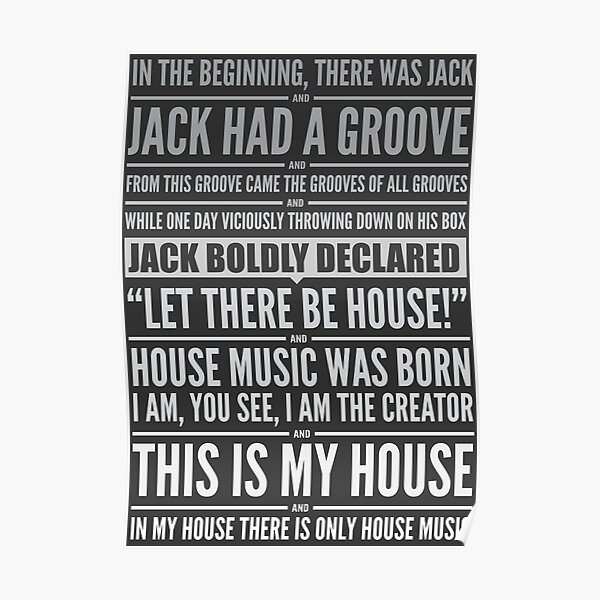Jack's House - White on Black Poster
