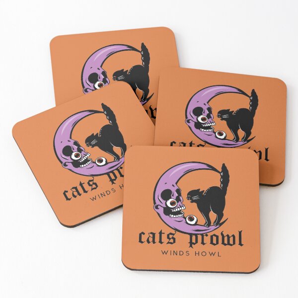 Item preview, Cats Prowl Winds Howl | Halloween Holiday | Scary Cat and Moon Illustration designed and sold by Ainbowz-Artwork.