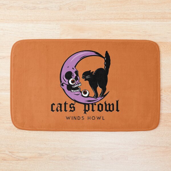 Item preview, Cats Prowl Winds Howl | Halloween Holiday | Scary Cat and Moon Illustration designed and sold by Ainbowz-Artwork.
