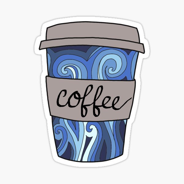 Blue coffee cup Sticker