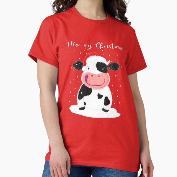 Item preview, A Happy Holstein Cow Wishes You A Merry Christmas designed and sold by brodyquixote.