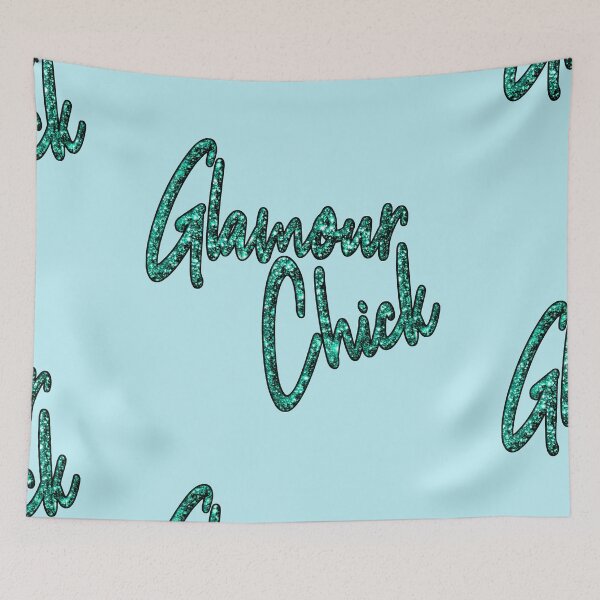 Item preview, Glamor Chick Typography in Turquoise Glitter designed and sold by GlamourChick.