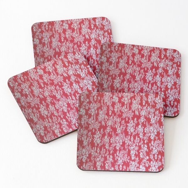 Item preview, astratto fiori bianchi sfondo rosso  designed and sold by farfalla68.