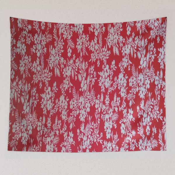 Item preview, astratto fiori bianchi sfondo rosso  designed and sold by farfalla68.