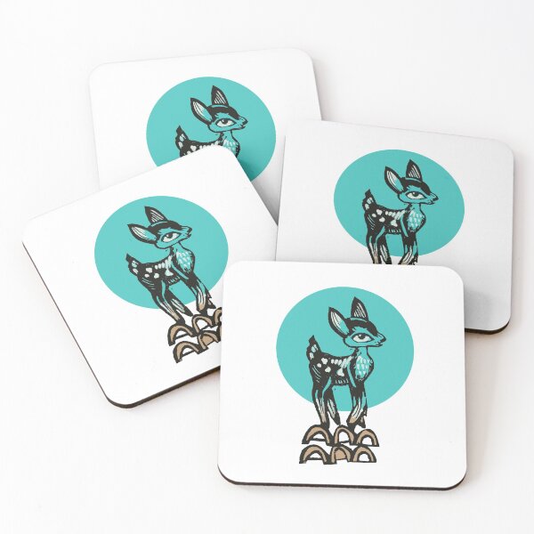 Item preview, cute teal retro deer  designed and sold by sonabeam.