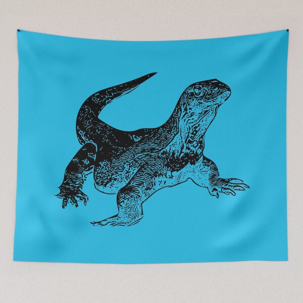 Item preview, Komodo Dragon Black Print  designed and sold by designsasstultd.