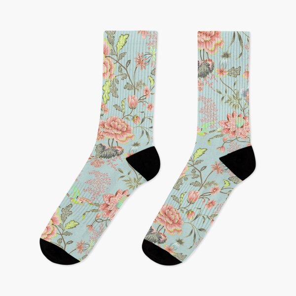 Item preview, Oriental Elegant Birds and Flowers Pink Teal Pattern designed and sold by BluePlanet.