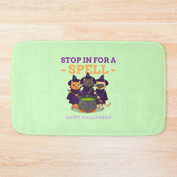 Item preview, Stop In for A Spell | Happy Halloween Holiday | Cute Kawaii Witch Cats Brewing Potion designed and sold by Ainbowz-Artwork.