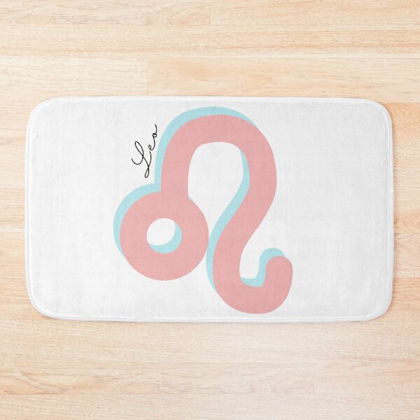 Item preview, Minimalist Leo Zodiac sign pastel pink and teal colors with black handwritten text designed and sold by milkasweet.
