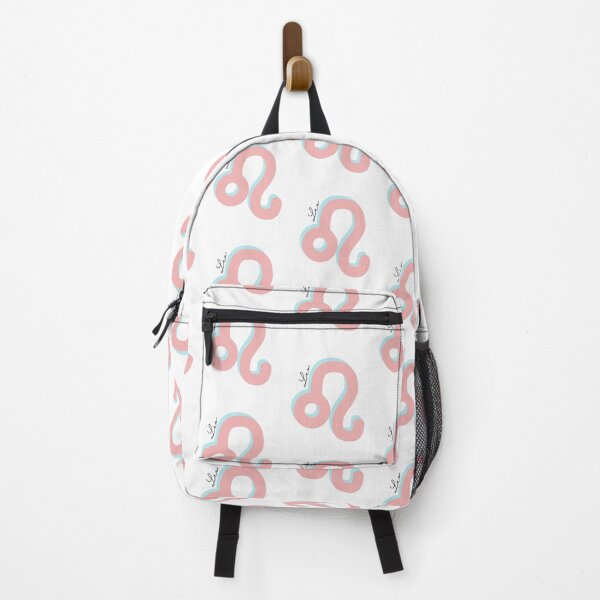 Item preview, Minimalist Leo Zodiac sign pastel pink and teal colors with black handwritten text designed and sold by milkasweet.