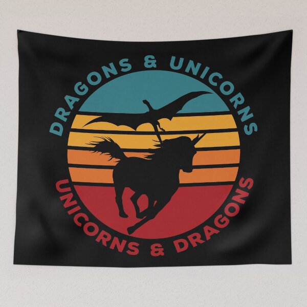 Item preview, Dragons and Unicorns - Unicorns and Dragons SilhouetteV2 designed and sold by Coder-T.