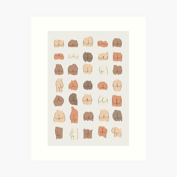 Shades of Bums - Colour Butts - Minimalist Art Print