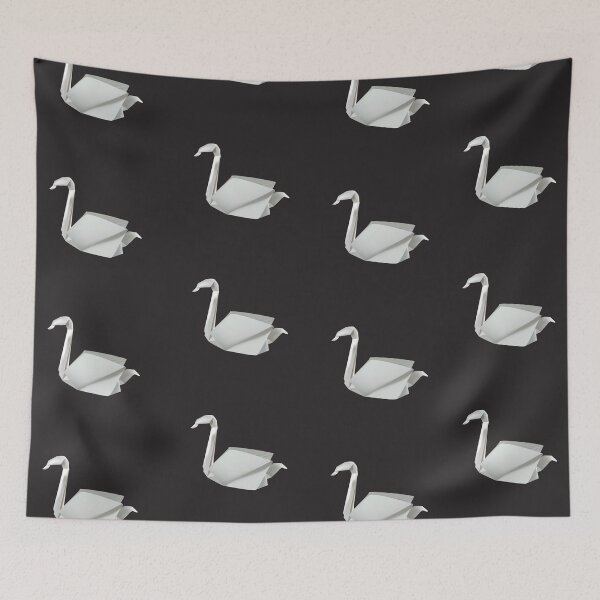 Item preview, Black & white origami swan pattern designed and sold by shadowisper.