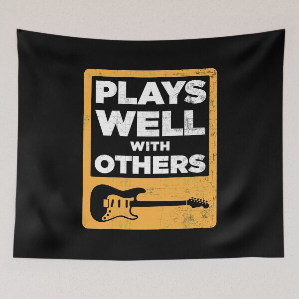 Item preview, Plays Well with Others - Distressed Art with Strat designed and sold by RedHangarDesign.