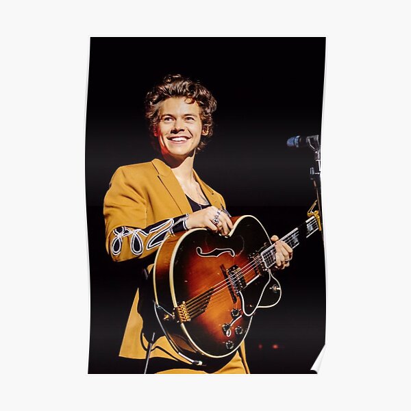 smile brown guitar harry Poster