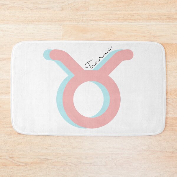 Item preview, Minimalist Taurus Zodiac sign pastel pink and teal colors with black handwritten text designed and sold by milkasweet.