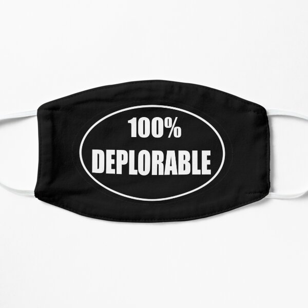 100% deplorable sticker Flat Mask