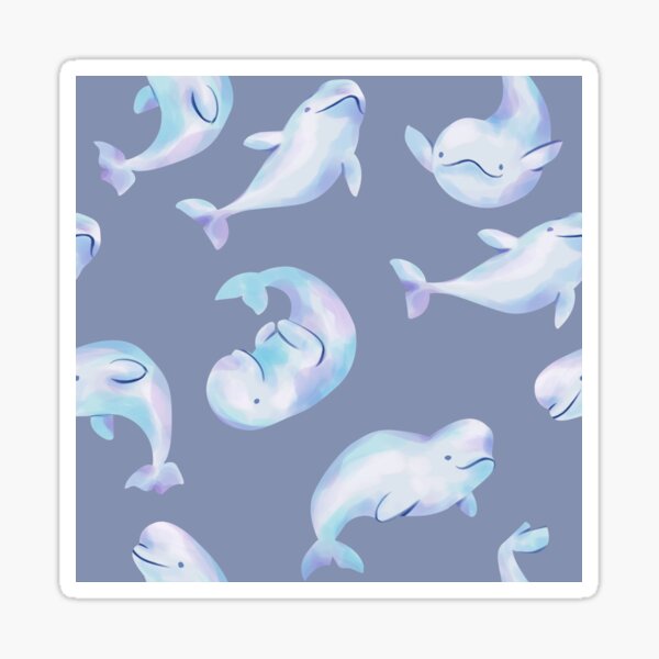 Beluga Whale Swimming Sticker by katdrawsit for iOS & Android