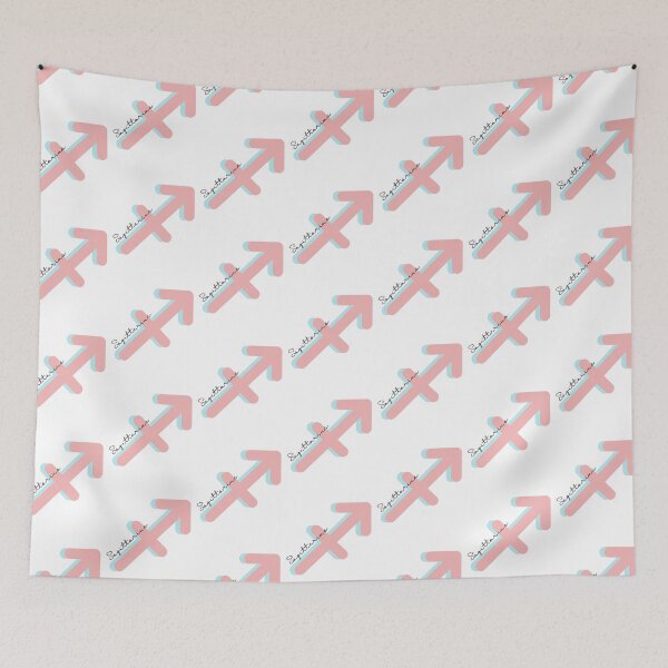 Item preview, Minimalist Sagittarius Zodiac sign pastel pink and teal colors with black handwritten text designed and sold by milkasweet.